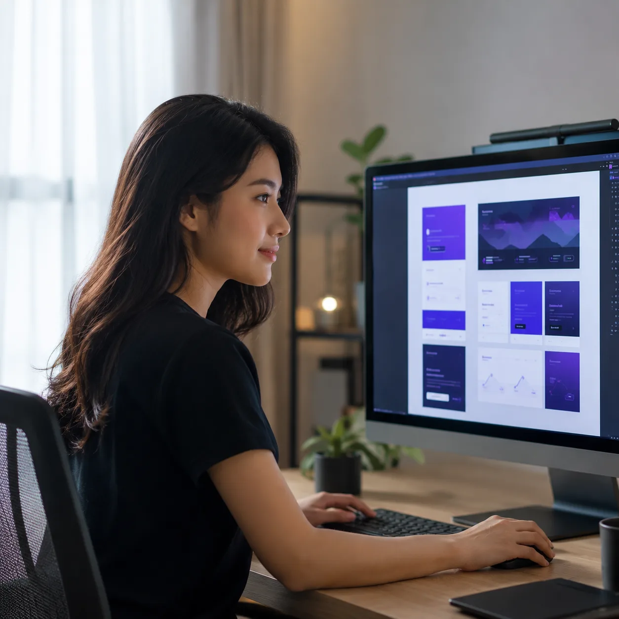 Ilustrasi tim Moco Digital-Builder merancang antarmuka aplikasi web
